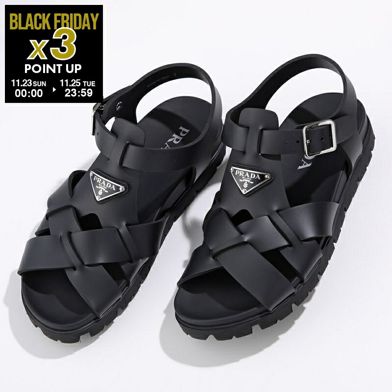 PRADA ブラック サンダル ベルト付き　サイズ8 ブラック 楽天市場】PRADA プラダ ストラップサンダル 2X3129 3LEM メンズ