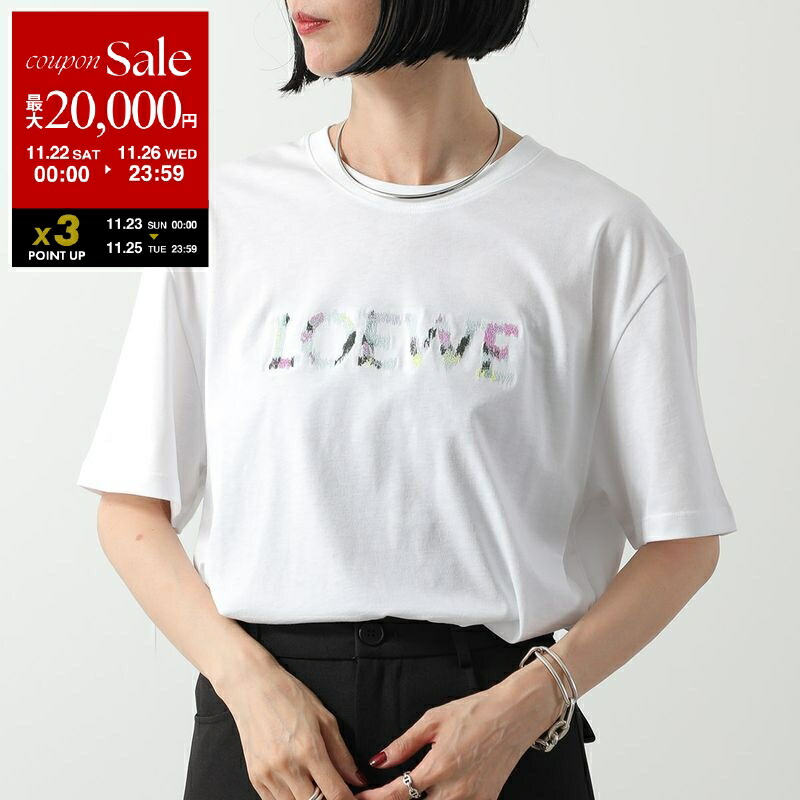 美品♡LOEWE ホワイト クロップドTシャツ XS LOEWE】☆夏季人気☆フィットがきれいなクロップド半袖Tシャツ (LOEWE