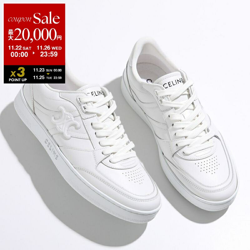 美品 CELINE ウェッジアウトソールレザー厚底スニーカー セリーヌ CELINE CELINE ブロックスニーカー 346163338C ウェッジ