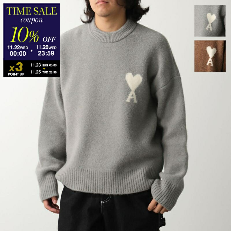 ami 新品♡長袖ニット 黒XL新品 AMI Paris アミ ブランドロゴ ニット セーター ブラック