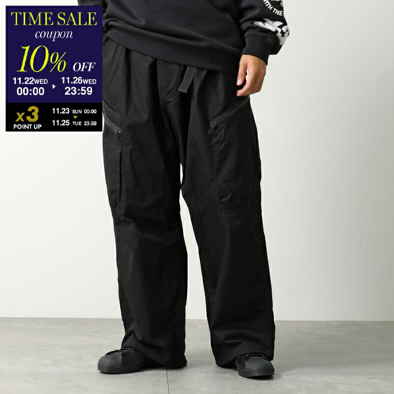 Y-3 黒 サルエルパンツ カーゴポケット付き Y-3 ワイスリー カーゴパンツ REFINED WOOL CARGO PANTS リファインド