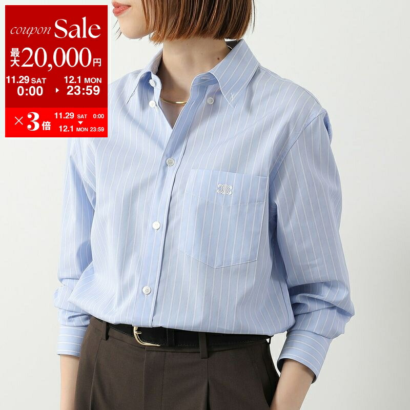 楽天市場】CELINE セリーヌ Triomphe Frill Blouse クレープ ド シーヌ