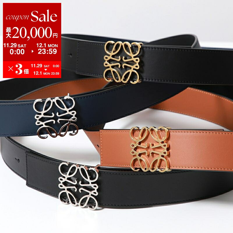 楽天市場】ロエベ ベルト リバーシブルアナグラム 4cm ブラック