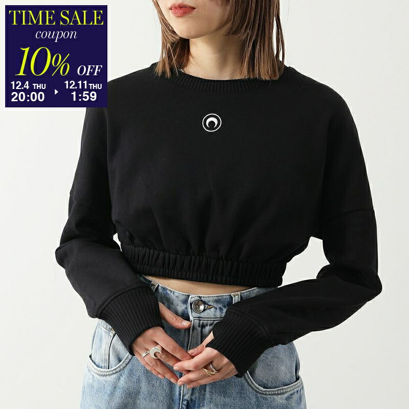 【タグ付き新品】MARINE SERRE ブラック クロップドスウェット　XS 楽天市場】Marine Serre マリーン セル トレーナー Moon Logo Fleece