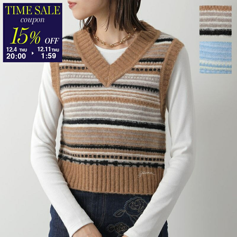 楽天市場】GANNI ガニー ニットベスト Cotton Rope Short Vest K2211
