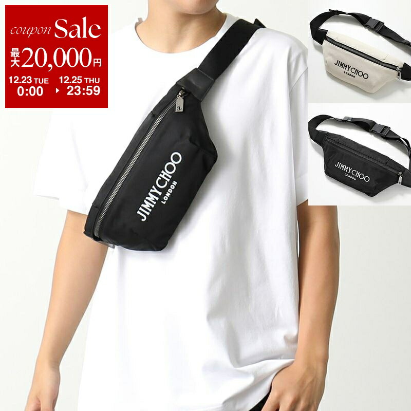 極美品 ジミーチュウ YORK ボディバッグ ベルトバッグ JCロゴ ジャガード 極美品 ジミーチュウ YORK ボディバッグ ベルトバッグ JCロゴ