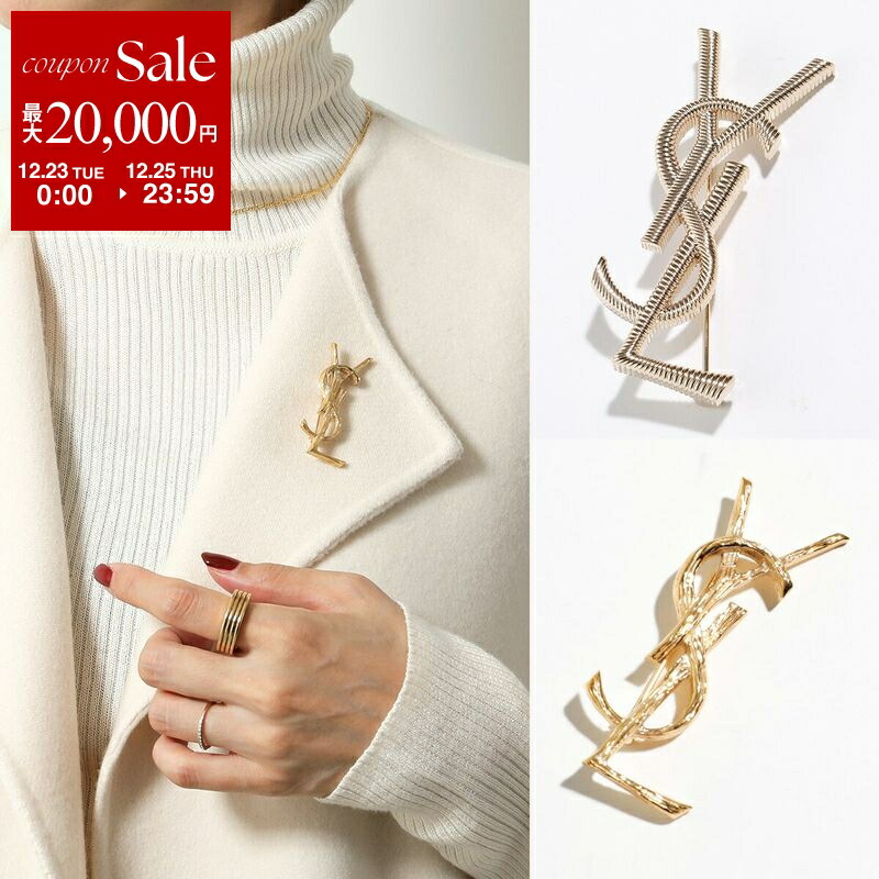YSL ヴィンテージ ブローチ YVES SAINT LAURENT YSLブローチ(ゴールド) – Vintage Shop Rococo