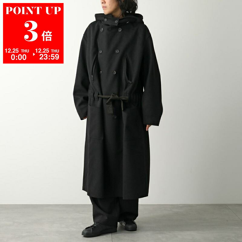 Y-3 ブラック 2WAYロングコート 定価88,000円 feepur（フェピュール） ステンカラーコート コート シャギー2way
