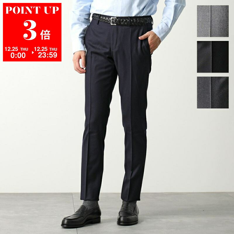 PT TORINO ブラック スラックス ストレッチ 46 美品 ピーティートリノ メンズ パンツ PT TORINO ブランド ウールパンツ