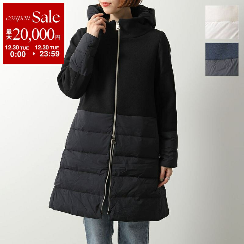 美品☆HERNO ヘルノ ノーカラーコート 異素材切替 ロゴプレート付き 楽天市場】ヘルノ ダウン 異素材 切り替え レディース HERNO コート