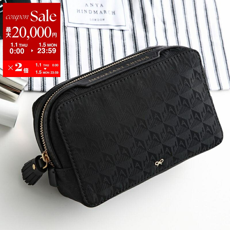 【未使用品】アニヤハインドマーチ レザーポーチ ルーズポケット ANYA ANYA HINDMARCH（アニヤ・ハインドマーチ） ポーチ ANYA HINDMARCH