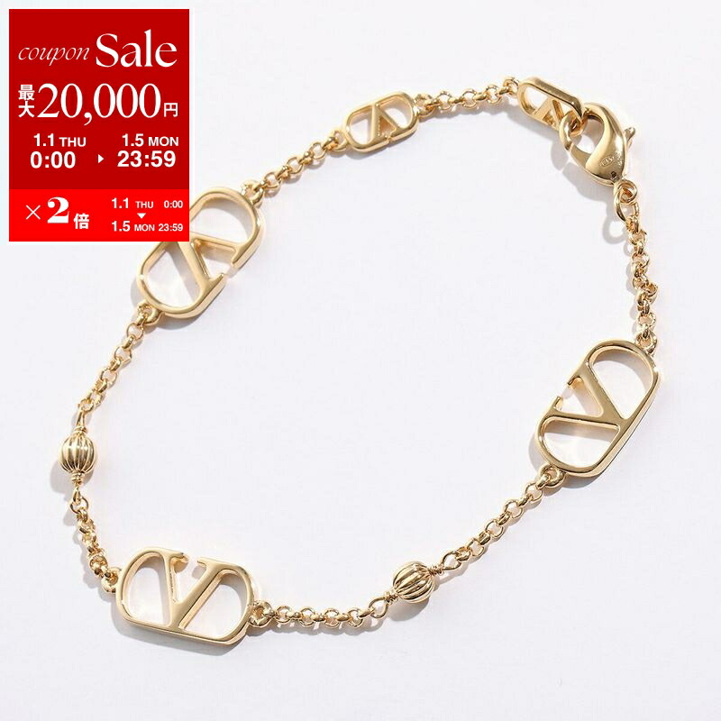 VALENTINO GARAVANI シグネクチャーメタル ゴールドブレスレット VALENTINO GARAVANI シグネクチャーメタル ゴールドブレスレット