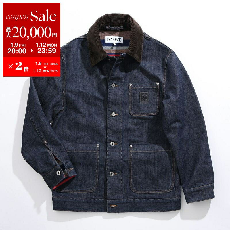 楽天市場】LOEWE ロエベ デニムジャケット ショート トラピーズ