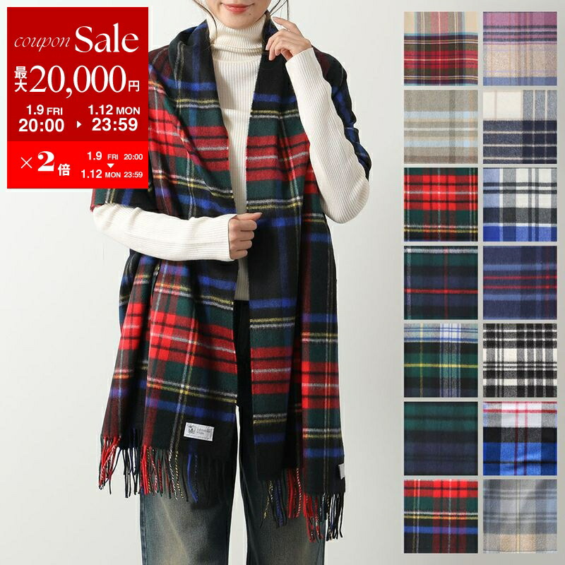 楽天市場】Johnstons of Elginカシミヤ 中判チェックスカーフ : hanger