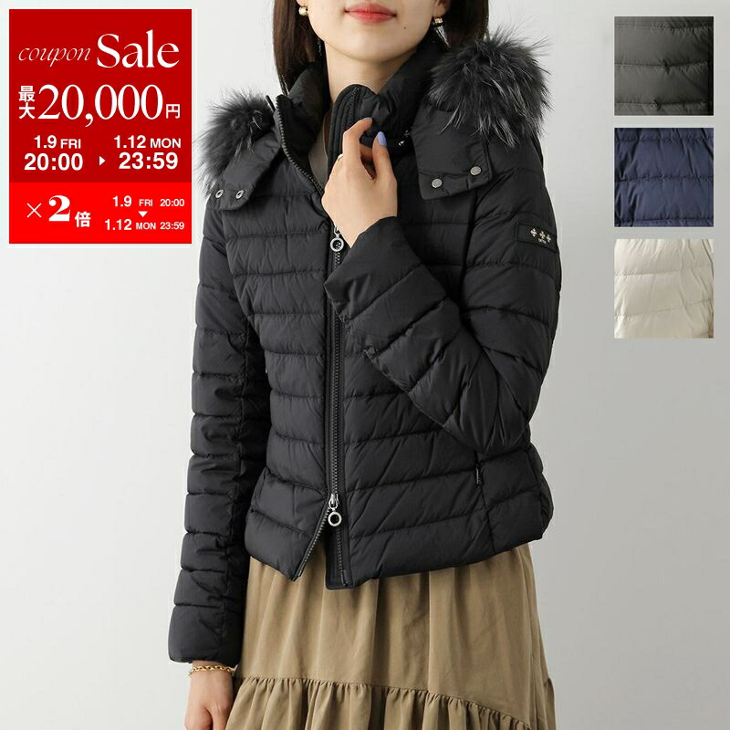 極美品✨タトラス　ダウン　セラミカ　ラクーンファー　グレー　Aライン　M　02 TATRAS（タトラス） ダウンコート LAVIANA ラヴィアナ LTAT24A4571-D