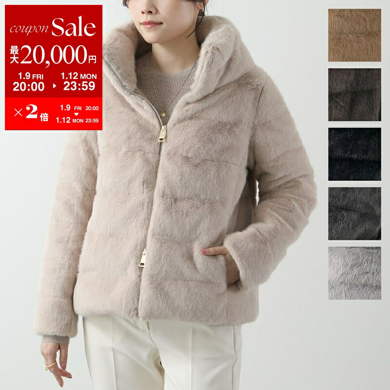 【HERNO】ヘルノ レディース フード付きダウンコート 44サイズ HERNO（ヘルノ） ダウンコート PI002118D 33344 レディース ウール切替