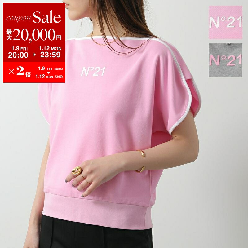 美品♡N°21 ヌメロヴェントゥーノ スウェット ピンク40 ヌメロヴェントゥーノ N21 ロゴ スウェットプルオーバー （GREY