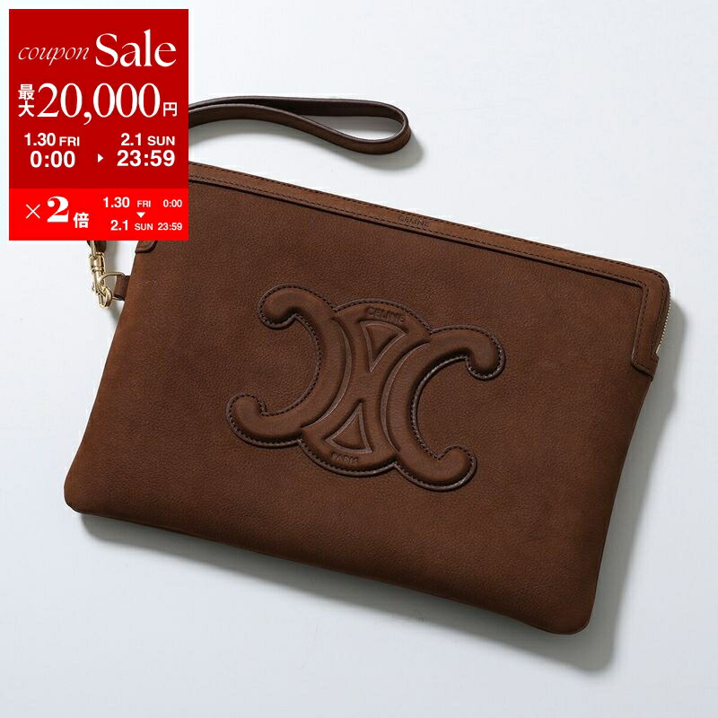 楽天市場】セリーヌ ポーチ トリオンフ ロゴ ブラウン レディース