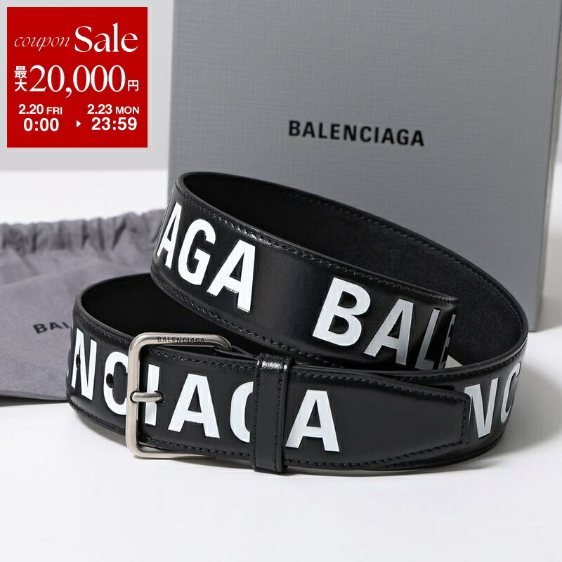 楽天市場】K BALENCIAGA ロゴベルト 505071 レザー ブラック メンズ
