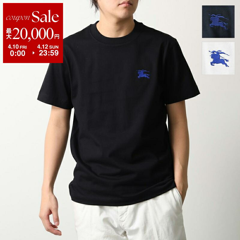 【最大2万円OFFクーポン対象・4/10～4/12限定】BURBERRY バーバリー Tシャツ ES24-MW-SIC メンズ コットン 半袖 カットソー クルーネック ワンポイント ロゴ刺繍 カラー3色