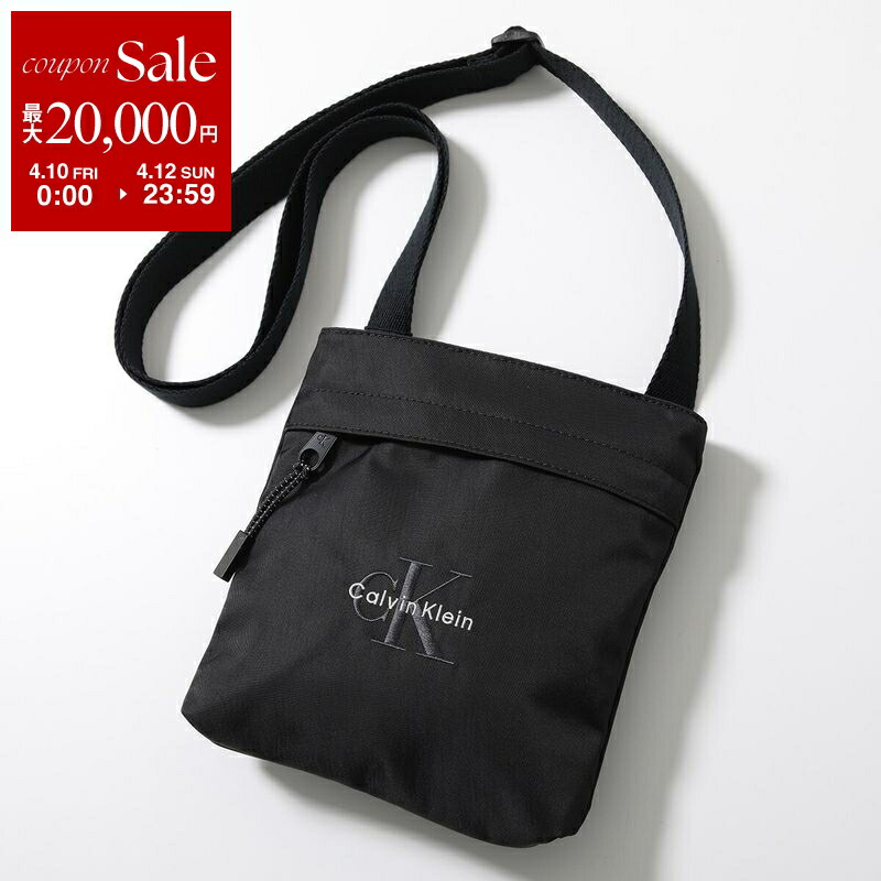 【最大2万円OFFクーポン対象・4/10～4/12限定】Calvin Klein カルバンクライン ショルダーバッグ BOLD FLATPACK LV04D3178G メンズ ナイロン クロスボディ ロゴ刺・墸 鞄 UB1/Black 7,920円