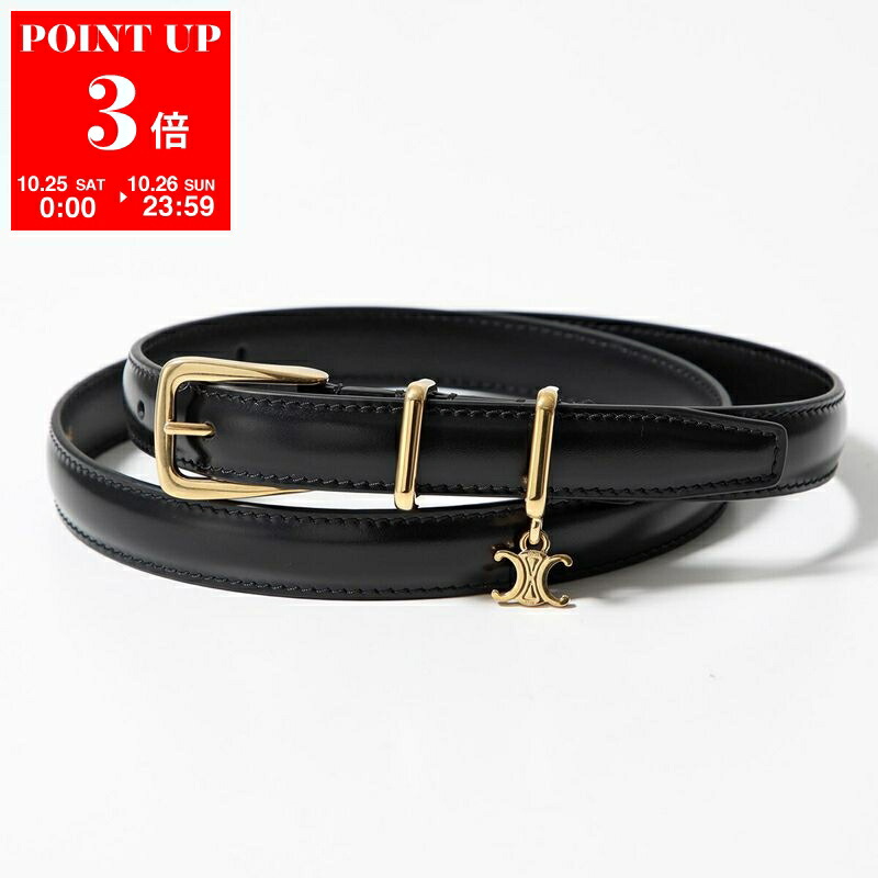 【美品】CELINE セリーヌ トリオンフ ベルト ゴールド ブラック CELINE セリーヌ ベルト ブラック ゴールド トリオンフ レザー