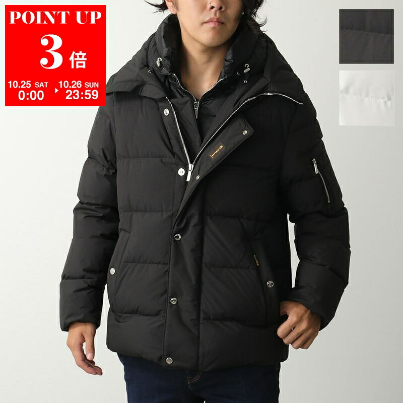 【ムーレー】MooRERアウター(ブルゾン)フード取外し可 【美品】フォロー割 MOORER アウター メンズ ダウンジャケット フード付き 40代 30代