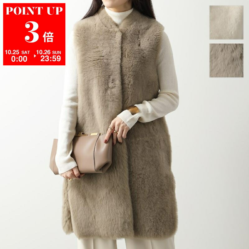 極美品♡カールドノヒュー　ジレ ベスト　リアル ファー ムートン 極美品♡カールドノヒュー ジレ ベスト リアル ファー ムートン