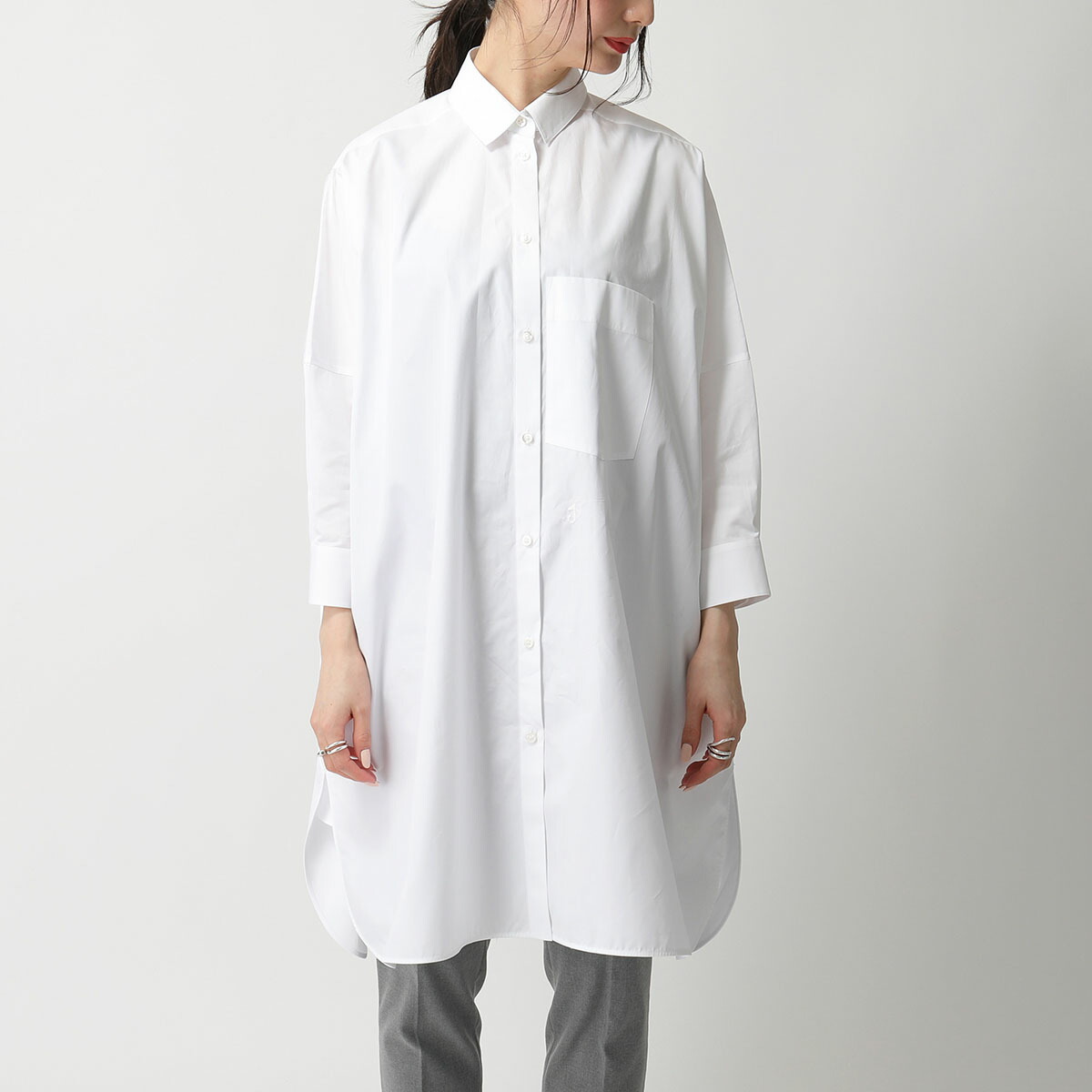 楽天市場 Jilsander ジルサンダー Jsxq Wq 100 Sunday 七分袖 オーバーサイズ シャツワンピ チュニック レディース インポートセレクト Musee