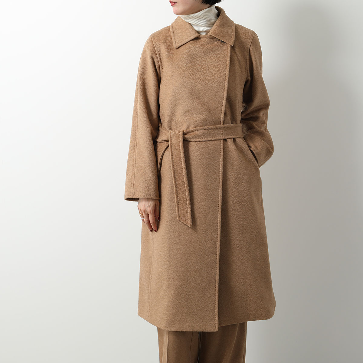 MAX MARA STUDIO WOOL BELTED COAT MADE IN ITALY/マックスマーラ