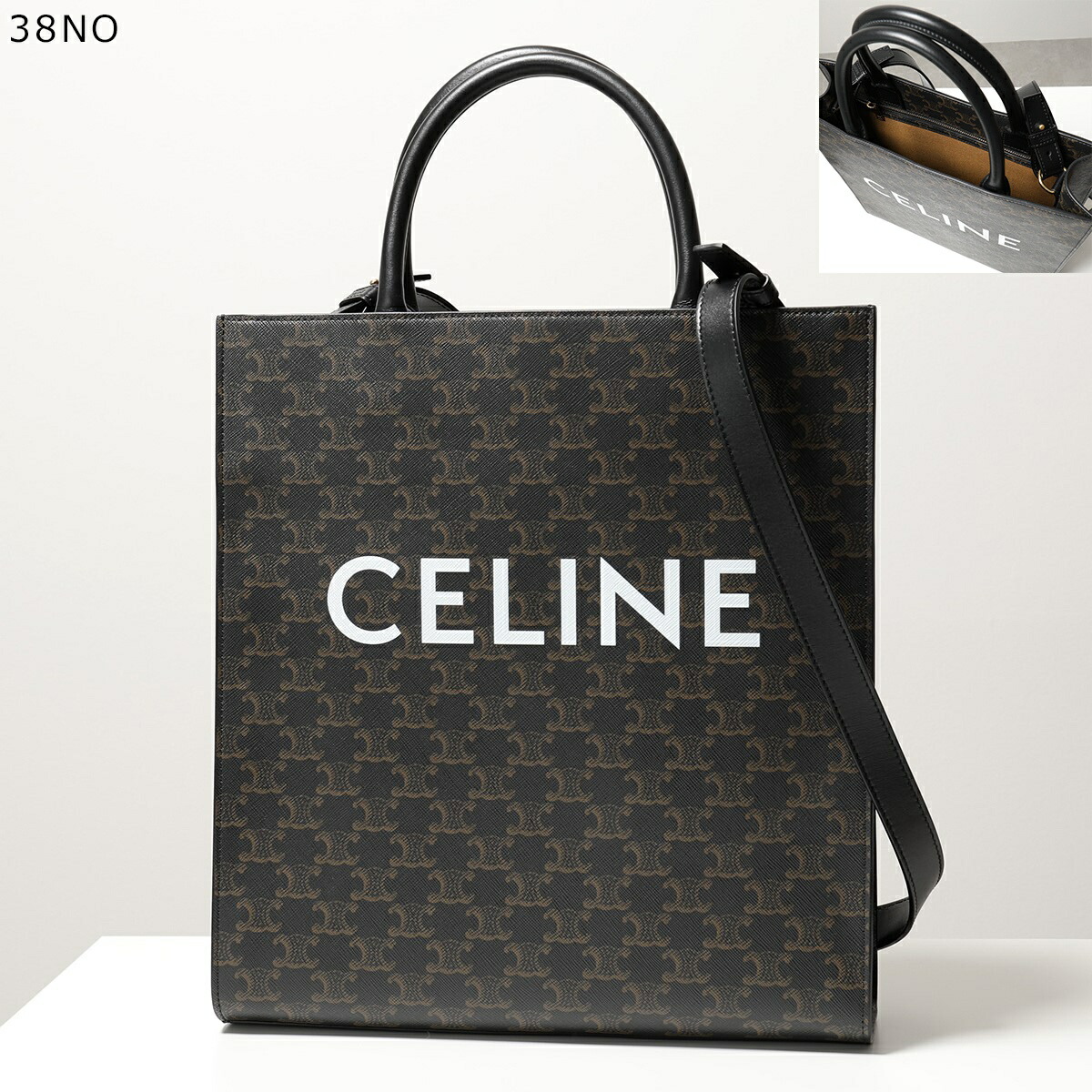 楽天市場 Celine セリーヌ cim 38no Medium Cabas Vertical バーティカル トリオンフ キャンバス トートバッグ ショルダーバッグ 鞄 Black メンズ インポートセレクト Musee