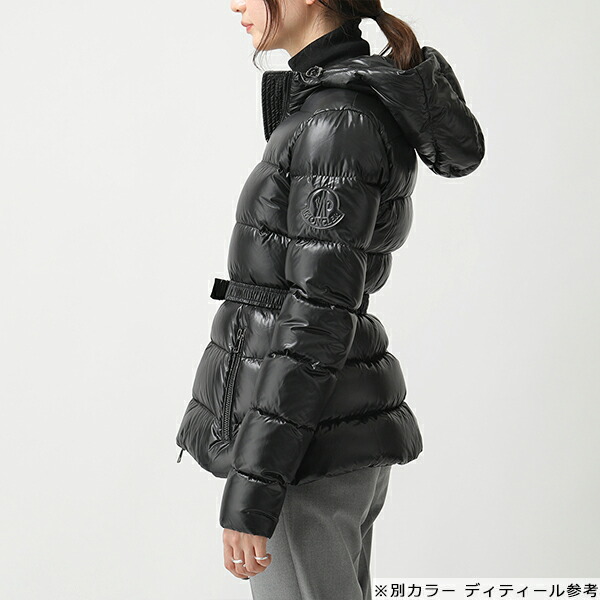 Moncler モンクレール フーテッド Rhin ロゴ C0064 ライン ブルゾン フーテッド ダウンジャケット ダウンコート ブルゾン ゴムベルト付き ロゴ 742 レディース インポートセレクト Musee