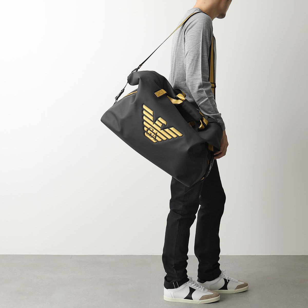 楽天市場 Emporio Armani エンポリオアルマーニ Y4q102 Yi38v ボストンバッグ ショルダーバッグ Black Gold 鞄 メンズ インポートセレクト Musee