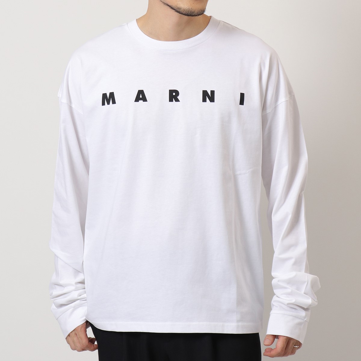 Marni マルニ Humu0199p0 S オーガニックジャージー Tシャツ ロングスリーブ 長袖 クルーネック ロンt コットン ロゴ カットソー 00w01 メンズ 21ss Centralelectricals Com