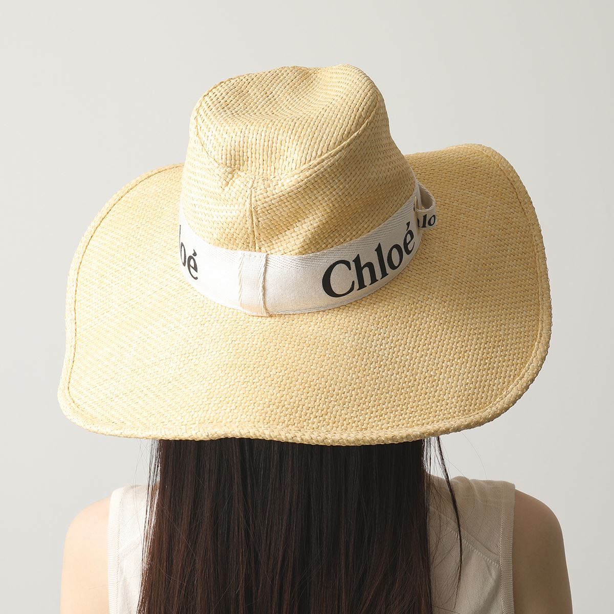 Chloe クロエ CHC21UD011RCR WOODY ウッディハット ラフィア 