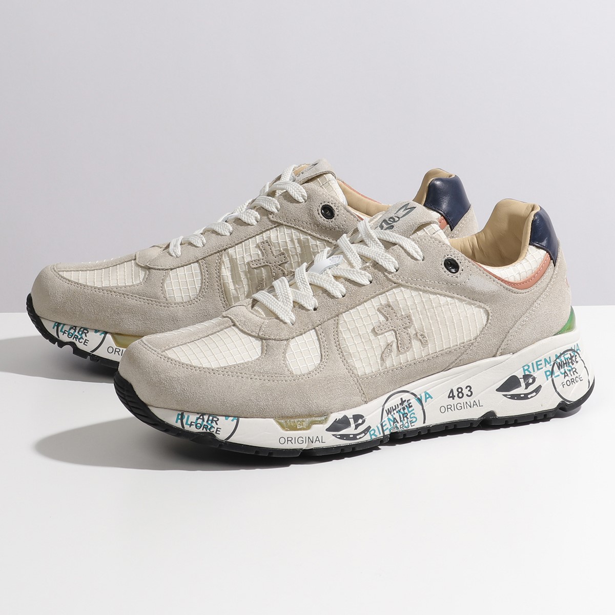 Premiata White プレミアータ 純白 Mase 5163 マセ 置目イラスト スニーカー シューズ 下足 グレージュ メンズ 21一年プリンタン炎節新作 Pasadenasportsnow Com