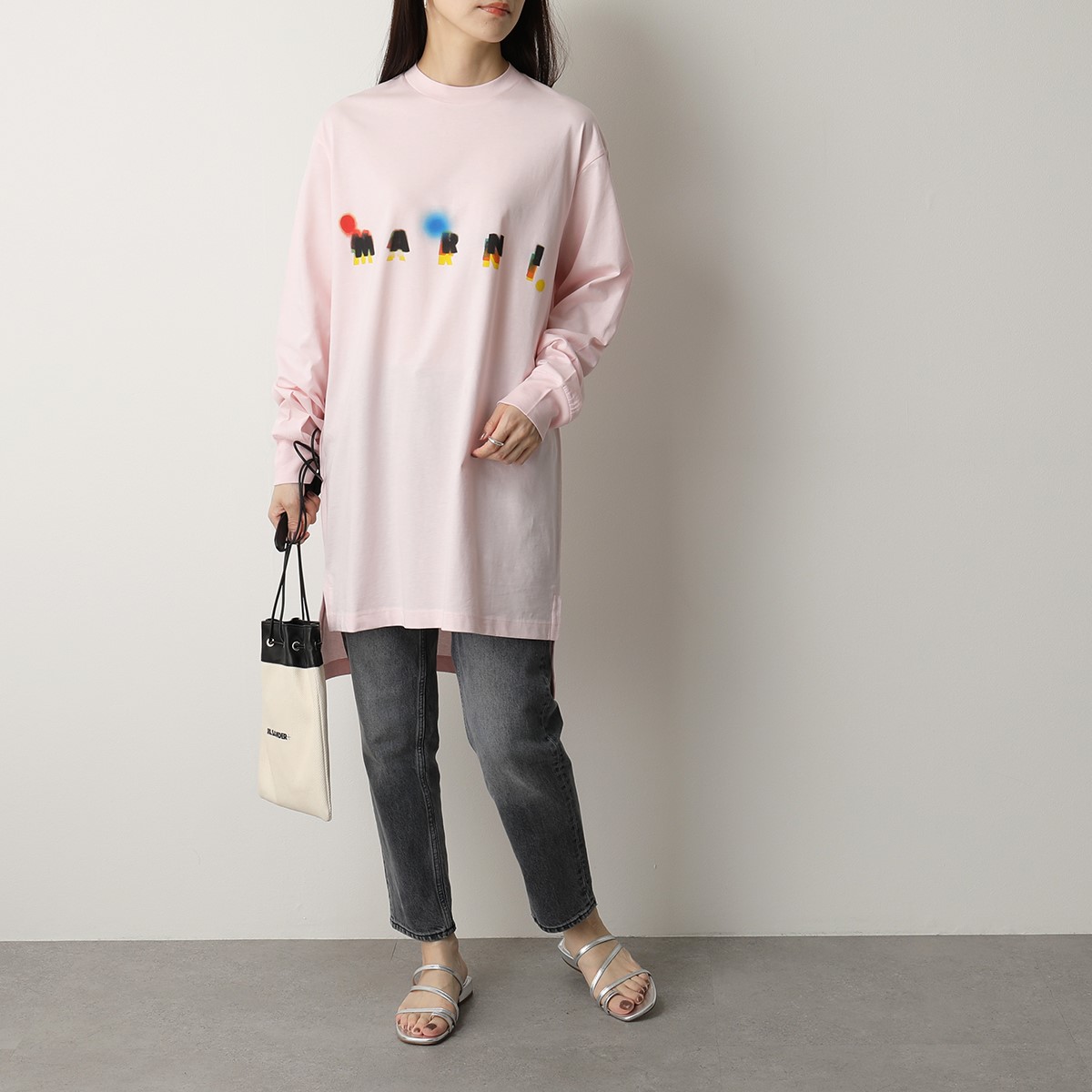 楽天市場 Marni マルニ Thje0129ph Uscr97 クルーネック 長袖 Tシャツ カットソー チュニック ロゴt ロンt オーバーサイズ ワンピース Mlc09 レディース 21aw インポートセレクト Musee