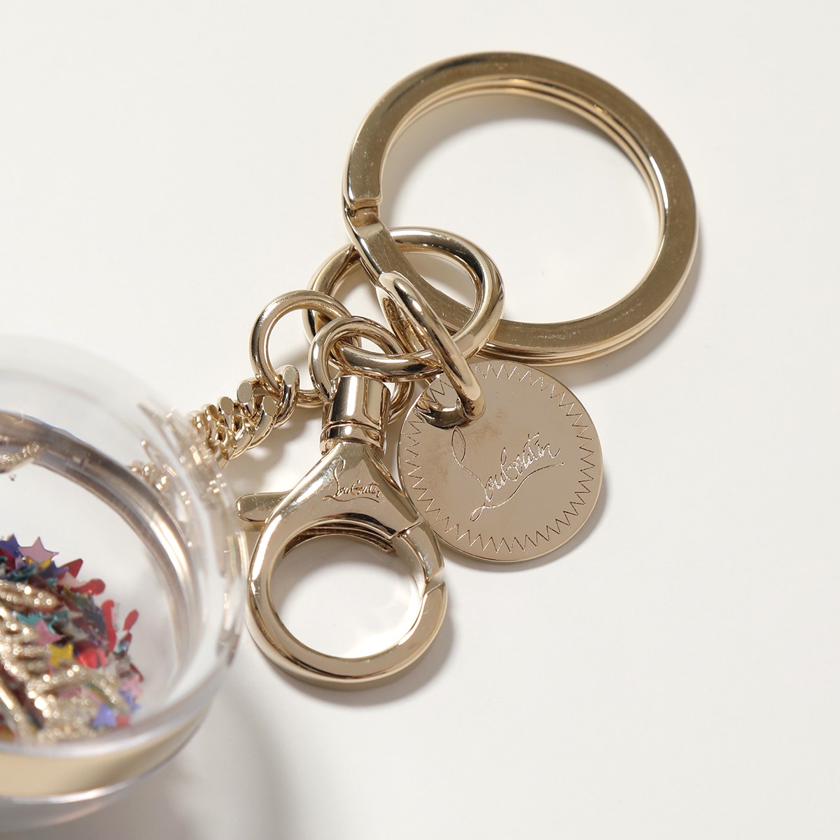 Christian Ball クリスチャンルブタン 21年秋冬新作 Louboutin Ball フック付き キーホルダー Louboutin キーリング Crystal Keyring キーリング バッグチャーム キーホルダー M023 Multi Gold レディース インポートセレクト Musee 新品大セール
