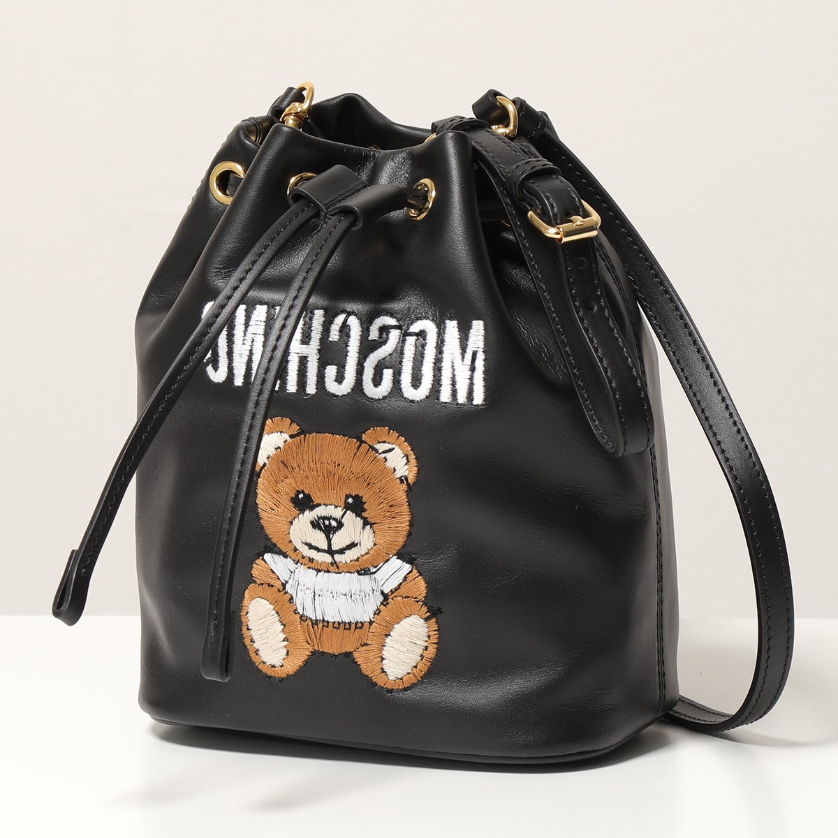 Moschino Couture モスキーノ クチュール A8430 8001 レザー テディベア ショルダーバッグ ポシェット ハンドバッグ 巾着バッグ 鞄 0555 レディース Andapt Com