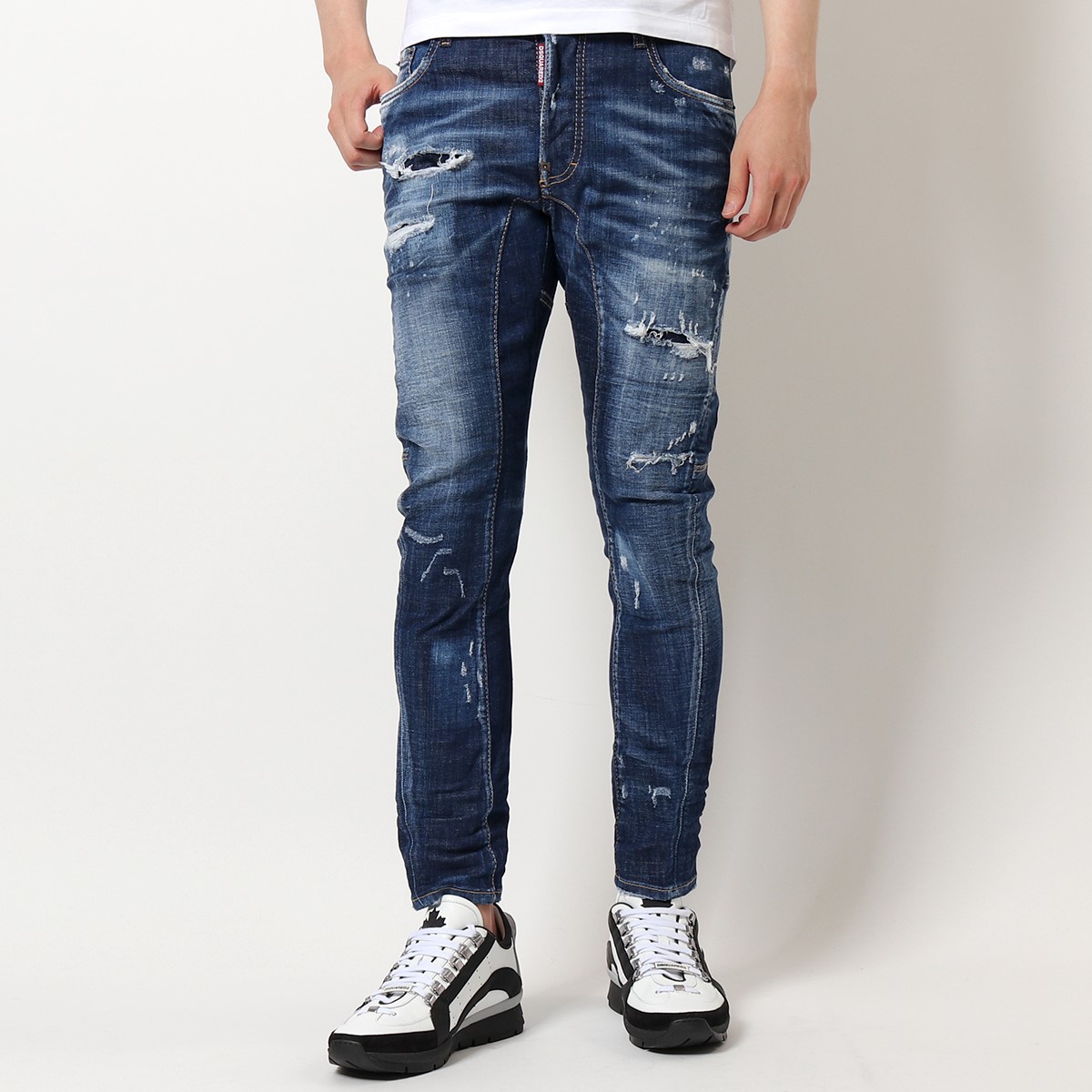 2 000輪off引換証対象 18時日減軽 Dsquared2 ディースクエアード S74lb0960 S Tidy Biker Jean デニム デニム 厄難 ウォッシュ 470 メンズ Mants Com Br