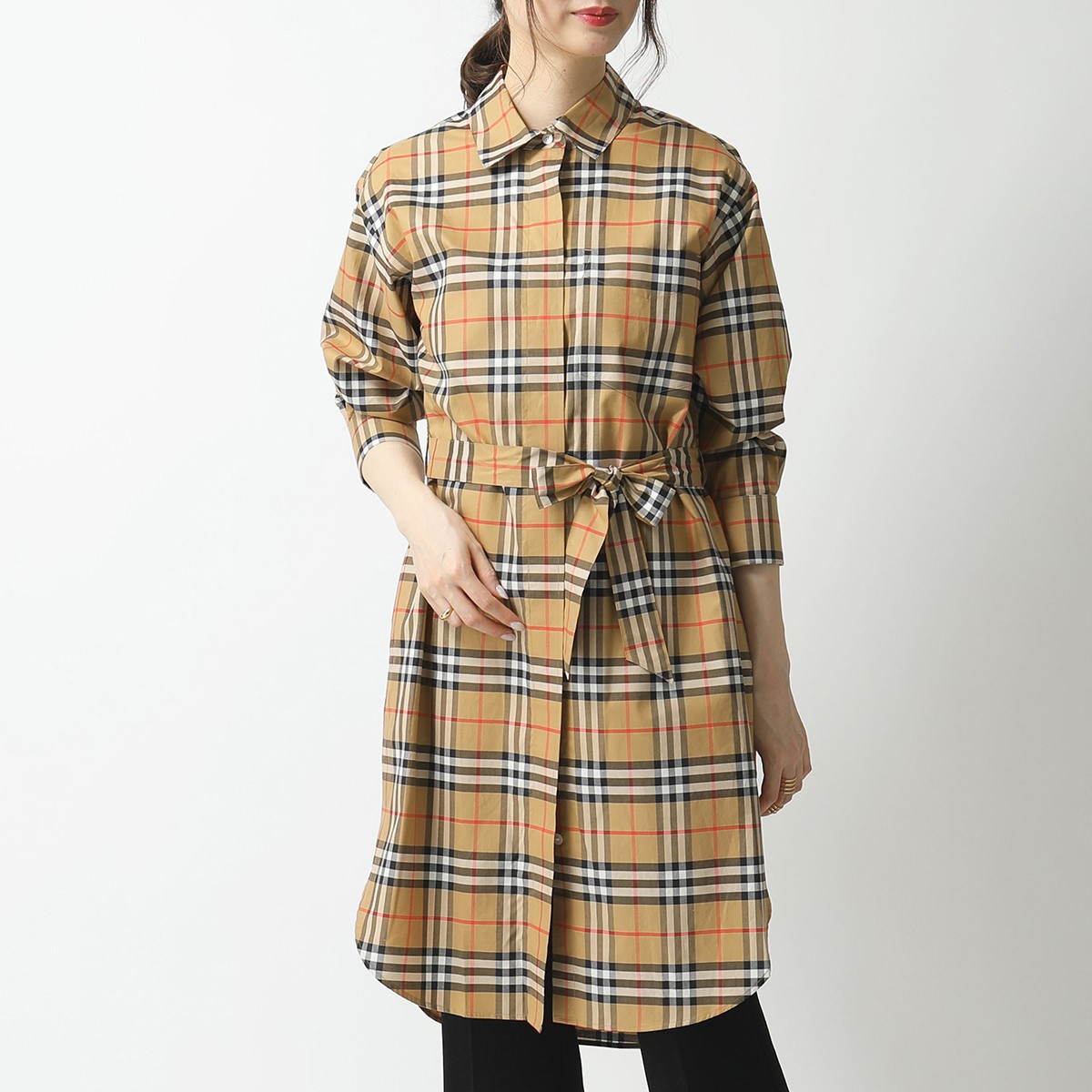 正規品大放出セール シャツワンピ ロング丈 Burberry ワンピース チュニック Burberry バーバリー ワンピース Antique Yel Ip Chk バーバリーチェック 長袖シャツ Musee レディース インポートセレクト バーバリーチェック 年春夏新作