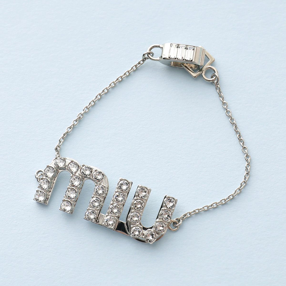 Miumiu ミュウミュウ 5jb297 2dnc クリスタル ロゴ ブレスレット アクセサリー F0okl Acciaio Crystal レディース Hgcodedwelding Com
