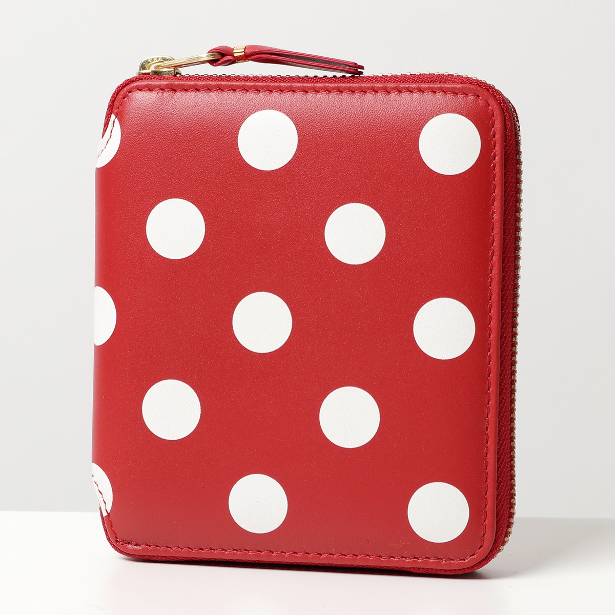 楽天市場 Comme Des Garcons コムデギャルソン Sa2100pd Polka Dots Printed レザー ドット 水玉 ラウンドファスナー 二つ折り財布 ミニ財布 Red レディース インポートセレクト Musee
