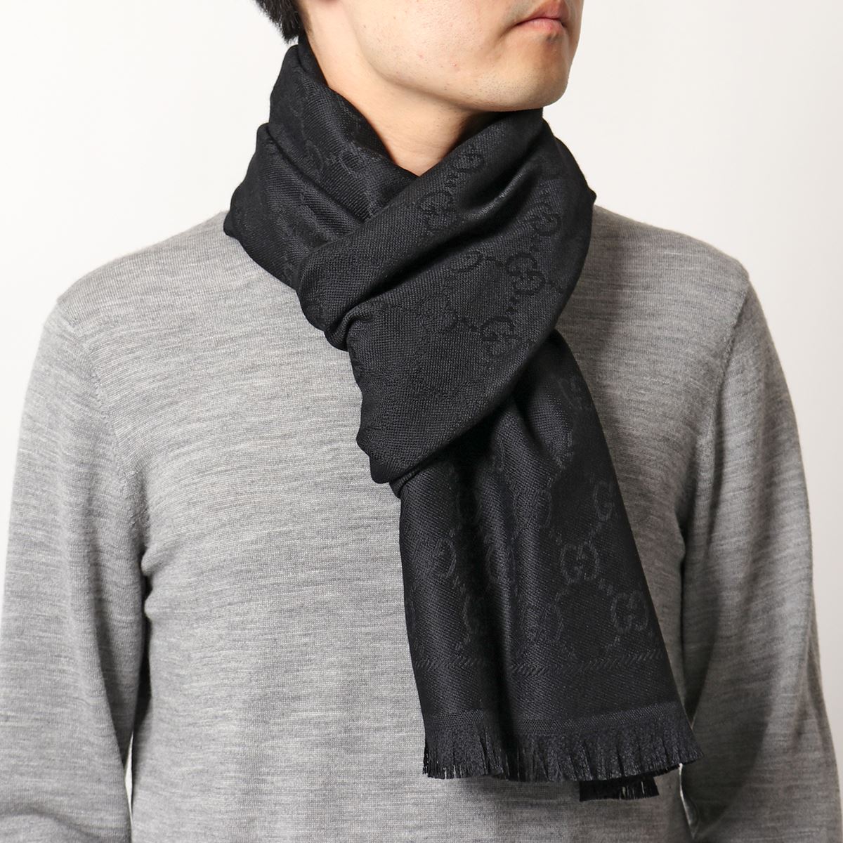 超歓迎祝開店大放出セール開催中 21年秋冬新作 スカーフ ストール マフラー 1334 スカーフ Gucci Gg総柄 メンズマフラー ストール ストール グッチ 3g0 メンズ 人気ブランドの