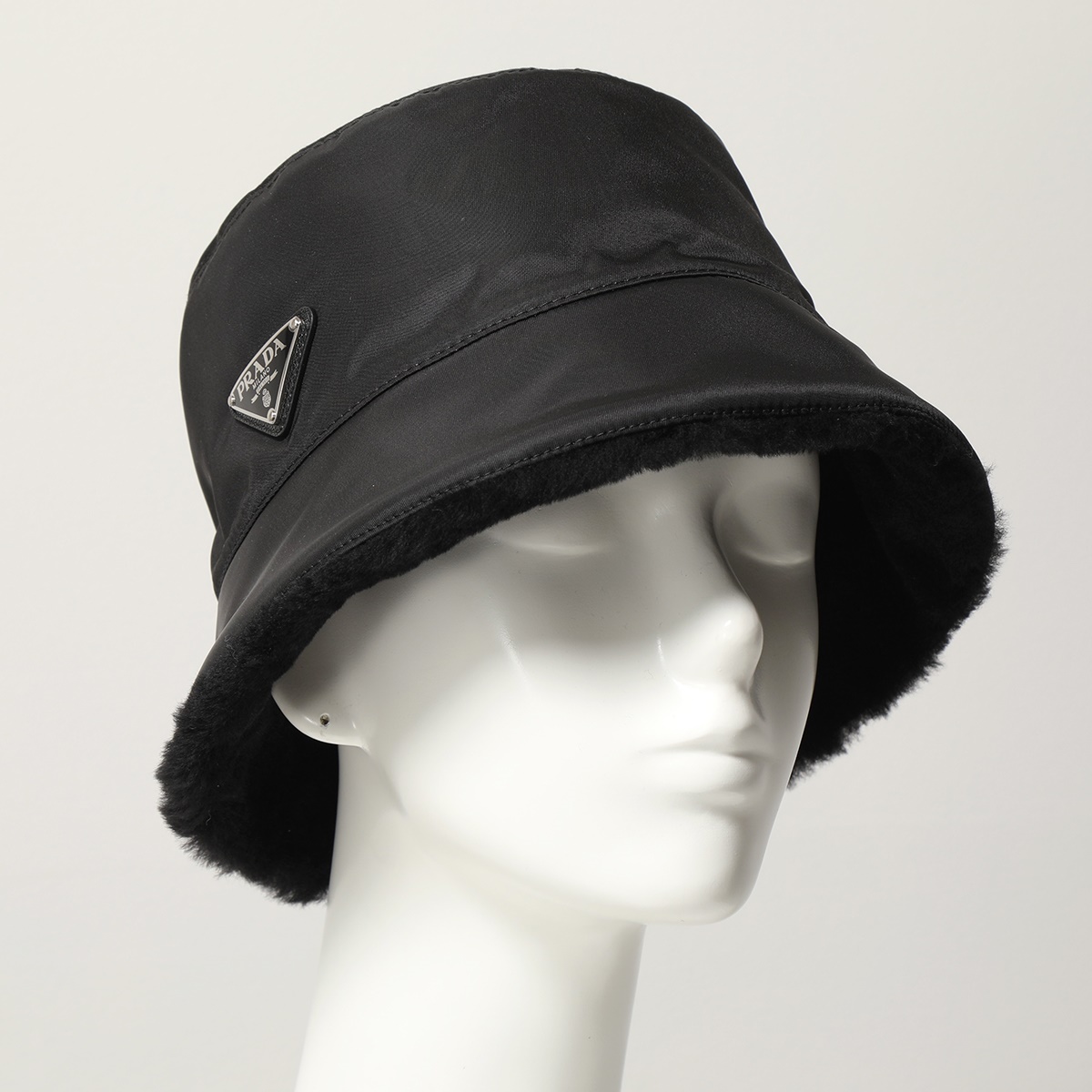 プラダ PRADA バケットハット ハット ロゴ Lサイズ 帽子 ブラック 黒