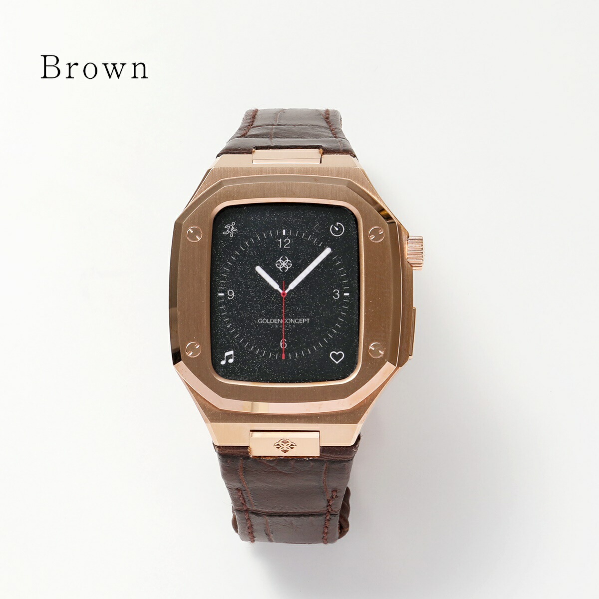 GOLDENCONCEPTゴールデンコンセプトAppleWatchCaseアップルウォッチケースCL40CL44RoseGoldメンズステンレススチールレザーベルトカラー6色【cp_ten】