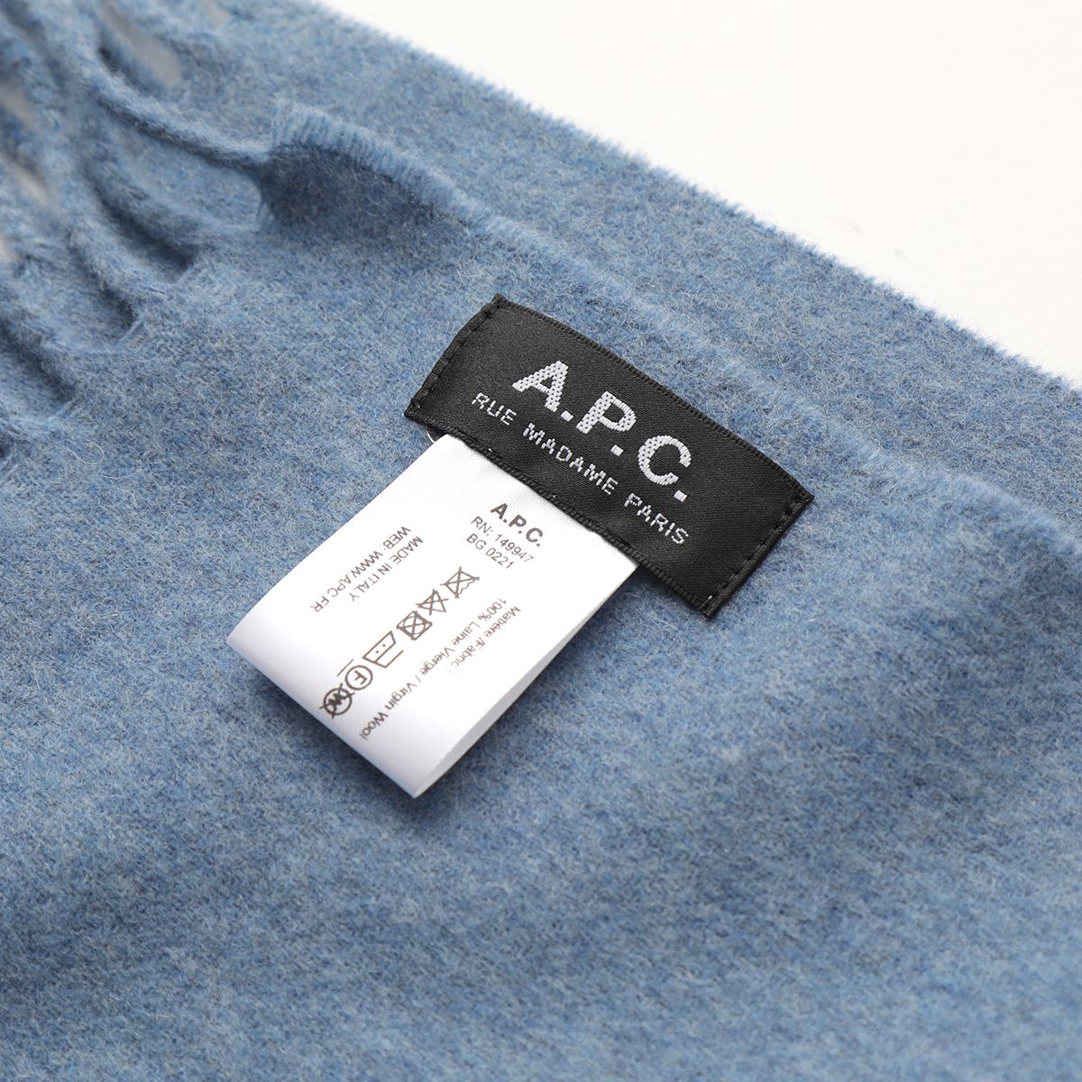 APCA.P.C.アーペーセーマフラーecharpealixbrodeeWOAFEM15170レディース200×75ウール大判ストールロゴ刺繍カラー5色