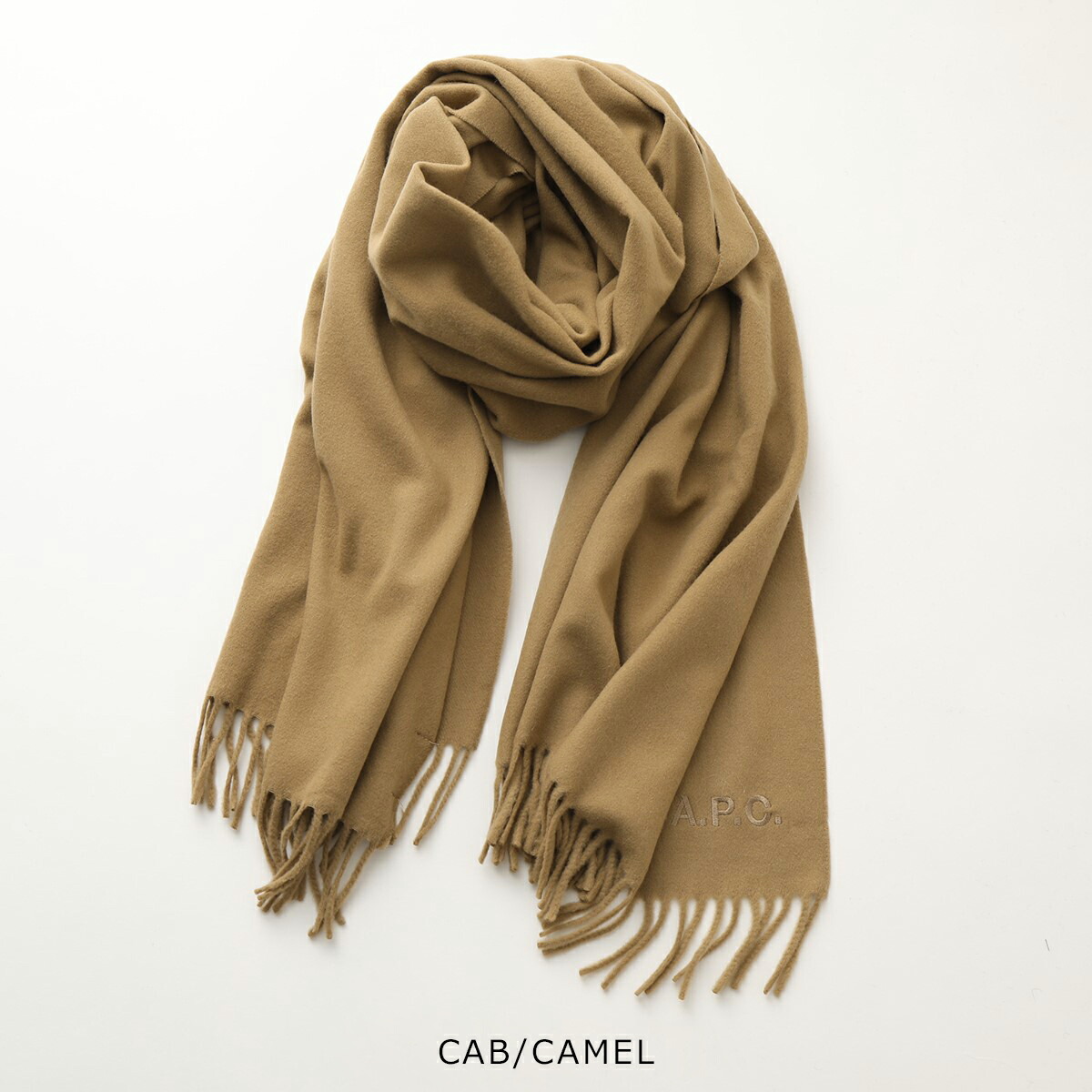 APCA.P.C.アーペーセーマフラーecharpealixbrodeeWOAFEM15170レディース200×75ウール大判ストールロゴ刺繍カラー5色