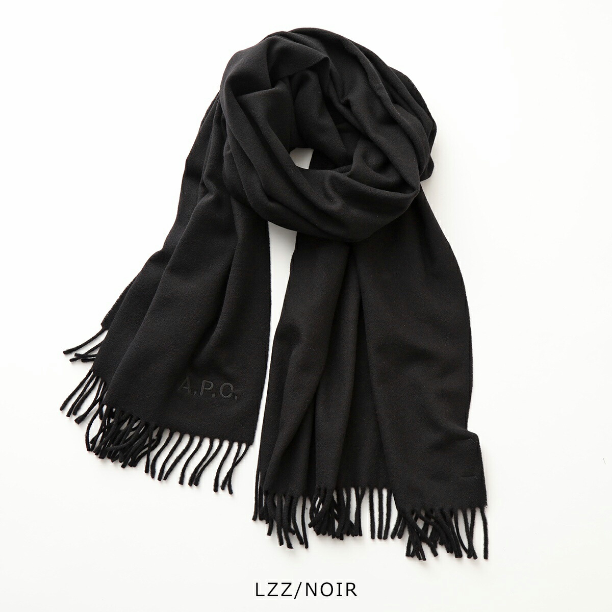 APCA.P.C.アーペーセーマフラーecharpealixbrodeeWOAFEM15170レディース200×75ウール大判ストールロゴ刺繍カラー5色