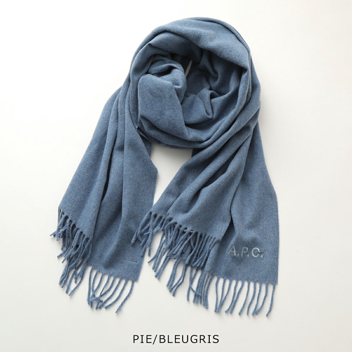 APCA.P.C.アーペーセーマフラーecharpealixbrodeeWOAFEM15170レディース200×75ウール大判ストールロゴ刺繍カラー5色